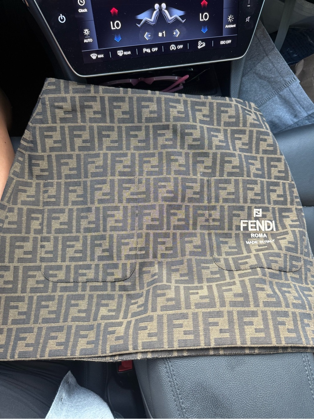 Fendi Brown Black FF Logo Mini Skirt